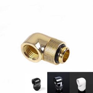 white barrow water cooling fittings black 90 degrees rotating connector golden water cooled docking connector silver g1/4 screw holder