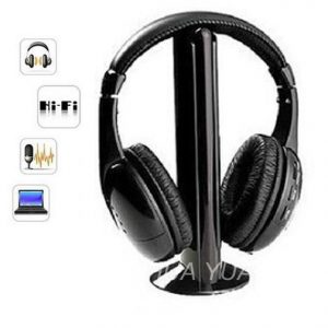 wholesale-5 in 1 hifi wireless headphones tv/computer fm radio earphones headsets with microphone wireless receiver