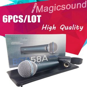 wholesale 6pcs professional classics style beta58 wired stage handheld karaoke dynamic microphone beta58