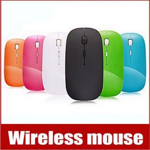 wireless mouse 2016 ultra thin usb optical 2.4g receiver super slim mouse for computer pc lapdesk6 color mice 150pcs/lot