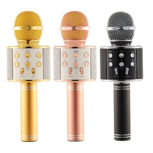 ws-858 microphone wireless speaker portable karaoke hifi bluetooth player ws858 for iphone xs max ipad samsung tablets pc better than q7 q9