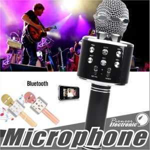 ws858 bluetooth wireless microphone hifi speaker condenser magic karaoke player mic speaker record music for iphone android tablets pc