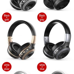 zealot b19 bluetooth headphones wireless stereo earphone headphone with mic headsets micro-sd card slot fm radio for phone & pc 50pcs