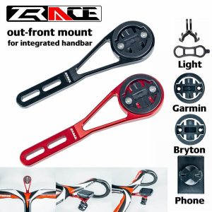 zrace bicycle computer out front mount holder for integrated handbar, igpsport garmin bryton mobile phone spotlight