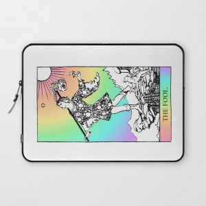 0. The Fool- Pastel Rainbow Tarot Computer Cover by The Pastel Witch - Laptop Sleeve - 13"