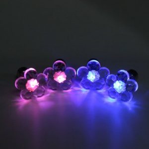 1 Pair Led Christmas Plum Flower Ear Studs