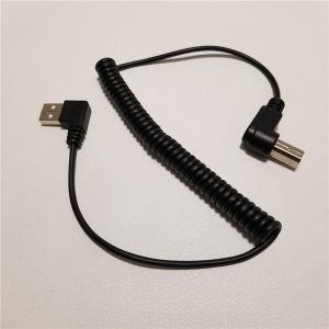 1 pcs retractable 90 degree right angle usb type a male to b male am to bm adapter converter spiral coiled spring curl printer cable