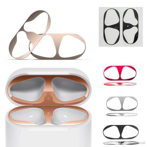 1 set ultra thin skin protective cover metal film sticker iron shavings dust guard for airpods airpod