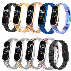 10 color metal strap for xiaomi mi band 4 screwless stainless steel bracelet strap for mi band 4 wristband strap watch accessory