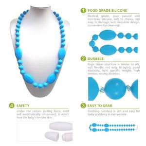 100% Food Grade Silicone Teething Necklace Soft Beads for Chew Baby Toddler Nursing Jewelry Toy for Mom to Wear BPA Free EN71 F963 FDA Certificate