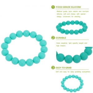 100% Food Grade Silicone Teething Teether Loop Bracelet Bangle Soft Beads for Chew Baby Nursing Jewelry Toy BPA Free