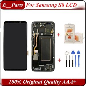 (100% original) for samsung s8 lcd with frame replacement for samsung galaxy s8 g950 g950f display s8 plus g955 g955f touch screen digitizer