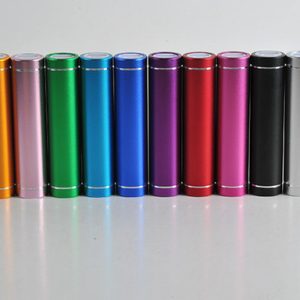 100pcs fashionable aluminum lipstick 2600 mah power bank portable backup external battery usb mobile charger mobile power supply