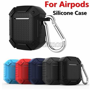 100pcs heavy duty armor earphone case for airpods shockproof full protection bluetooth wireless earphone case for airpods 1/ 2 shell cover