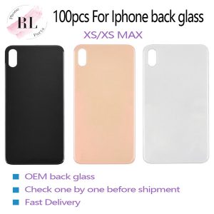 100pcs oem battery cover back door chassis housing glass cover for iphone xs xs max back glass ing