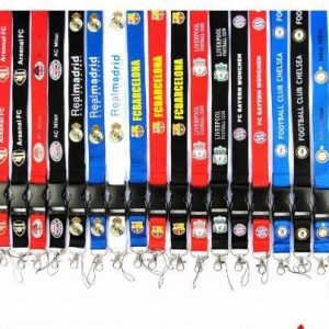 100pcs/lot football teams lanyard id card badge detachable cell phone lanyard keychain for xmas gifts ing