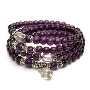 108pcs Multilayer 6mm Amethyst Crystal Beads Bracelet