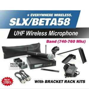 10pcs microfoon uhf slx24beta58 handheld songs for karaoke sing wireless microphone system slx with all rack kit accessories 740-764mhz