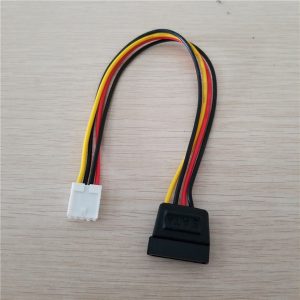 10pcs/lot 4pin fdd floppy female to 15pin sata female adapter converter power leads cable cord 18awg wire for itx pc