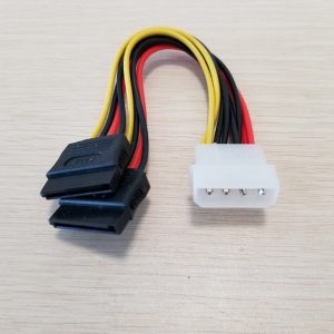 10pcs/lot 4pin to 2 x 15pin splitter sata power cable adapter for ata sata hdd