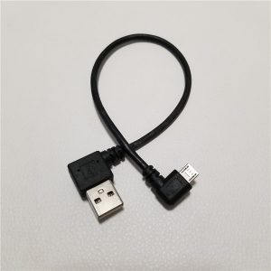 10pcs/lot 90 degree left angle usb a male to male micro usb data power cable cord 25cm