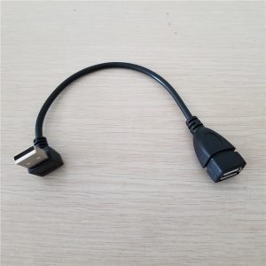 10pcs/lot 90 degree right angle usb upward bend extension data charging cable male to female 20cm