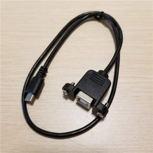 10pcs/lot micro usb to type b usb printing cable male to female with pannel mount & screws black 50cm for printer