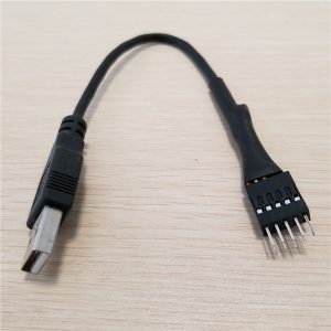 10pcs/lot motherboard internal usb 9pin external usb a male to male data extension cable shielding for pc computer 20cm