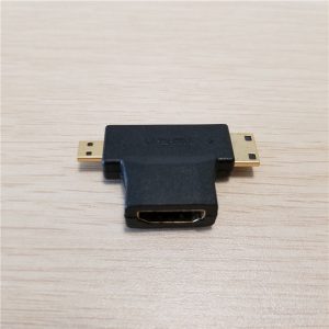 10pcs/lot new hdimi female to micro hdmi type d & type c adapter connector 2 in 1 plug black