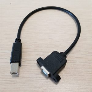 10pcs/lot usb 2.0 type b printing male to female screw lock panel mount data extension cable for printer 30cm