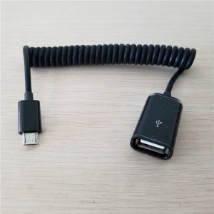 10pcs/lot usb flash disk otg spring cable usb a female to micro usb male data extension cable 80cm for mobile phone