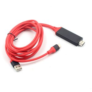 10pcs/lot usb type c to hdmi adapter data power extension 2 in 1 cable support usb charging 4k*2k hd converter wire red 2m