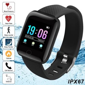 116plus smart watch color touch screen smart watch wristband heart rate big screen blood pressure sleep for ios android system