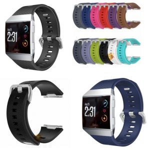 12 color for fitbit ionic watch bands accessories silicone sport strap with stainless steel metal clasp