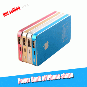 12000mah dual usb ultra thin slim power bank shape of apple phone portable external battery polymer mobile charger for iphone android tablet