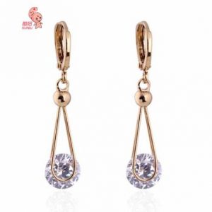 18K Gold Plated Crystal Zircon Dangle Earrings