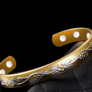 18K Gold Plated Magnetic Therapy Copper Bracelets