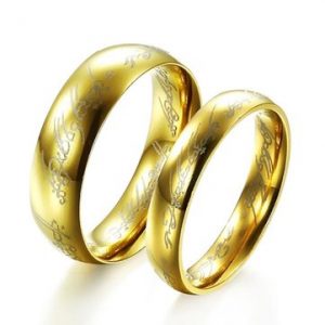 18K Gold Plated Stainless Steel Lotr Ring