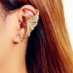 1PC Rhinestoned Butterfly Ear Cuff