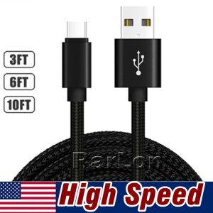 1m 2m 3m metal housing braided durable tinning high speed charging usb type c cable micro usb cable for samsung s8 s10 android