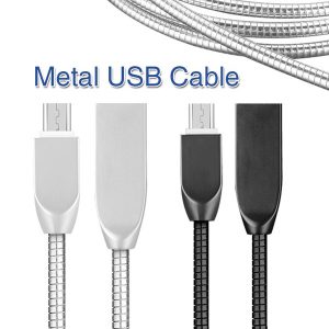 1m durable zinc alloy metal micro usb high speed charging sync data cable stainless steel cord for samsung s8 s7 android cord