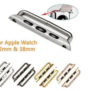 1pair 2pc watch band adapters connectors for apple watch band replacement wrist strap stainless steel classic screw metal 38mm 42mm 5 colors