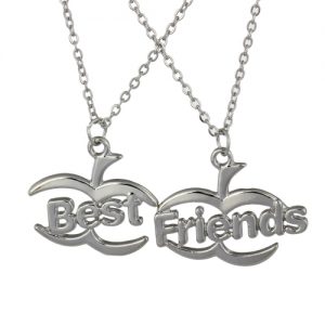 2 Parts BEST FUCKING FRIENDS Broken Heart Pendants Puzzle Friendship Necklaces Set Gift