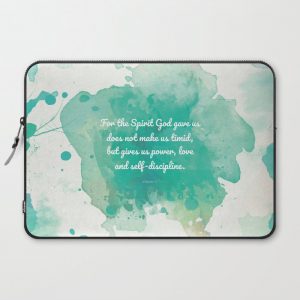 2 Timothy 1:7, Inspiring Bible Verse Computer Cover by studiocitrine - Laptop Sleeve - 15"