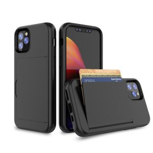 2 in 1 hybrid armor phone case colorblock full body protective back cover with side credit card slot and kickstand for iphone samsung galaxy