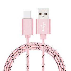 2.0m fabric nylon woven usb charging cable line 1.0m for phone android samsung data wire with aluminum alloy plug.