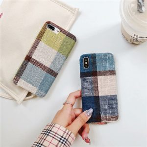 2018 fashion korean style plaid fabric for iphone xs max case iphone xr couple ipx creative 8x soft case ix silicone 200pcs