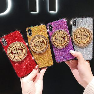 2019 fashion new phone case for iphone x/xs xr xsmax 7/8 7plus/8plus popular protective back cover rotating gold coins 4 styles wholesale