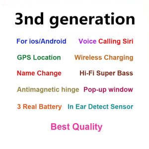 2019 headphone air 3 h1 chip renamed headset 3nd generation wireless charging phones bluetooth earphones gps positioning