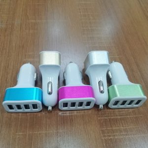 2019 new 4 usb port high speed car charger quick charging fast charging home travel charger for iphone samsung 5 colors